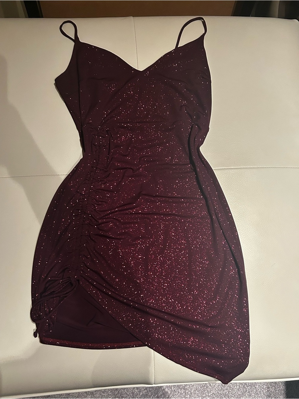 Eclipse Burgundy Glitter Mini Dress